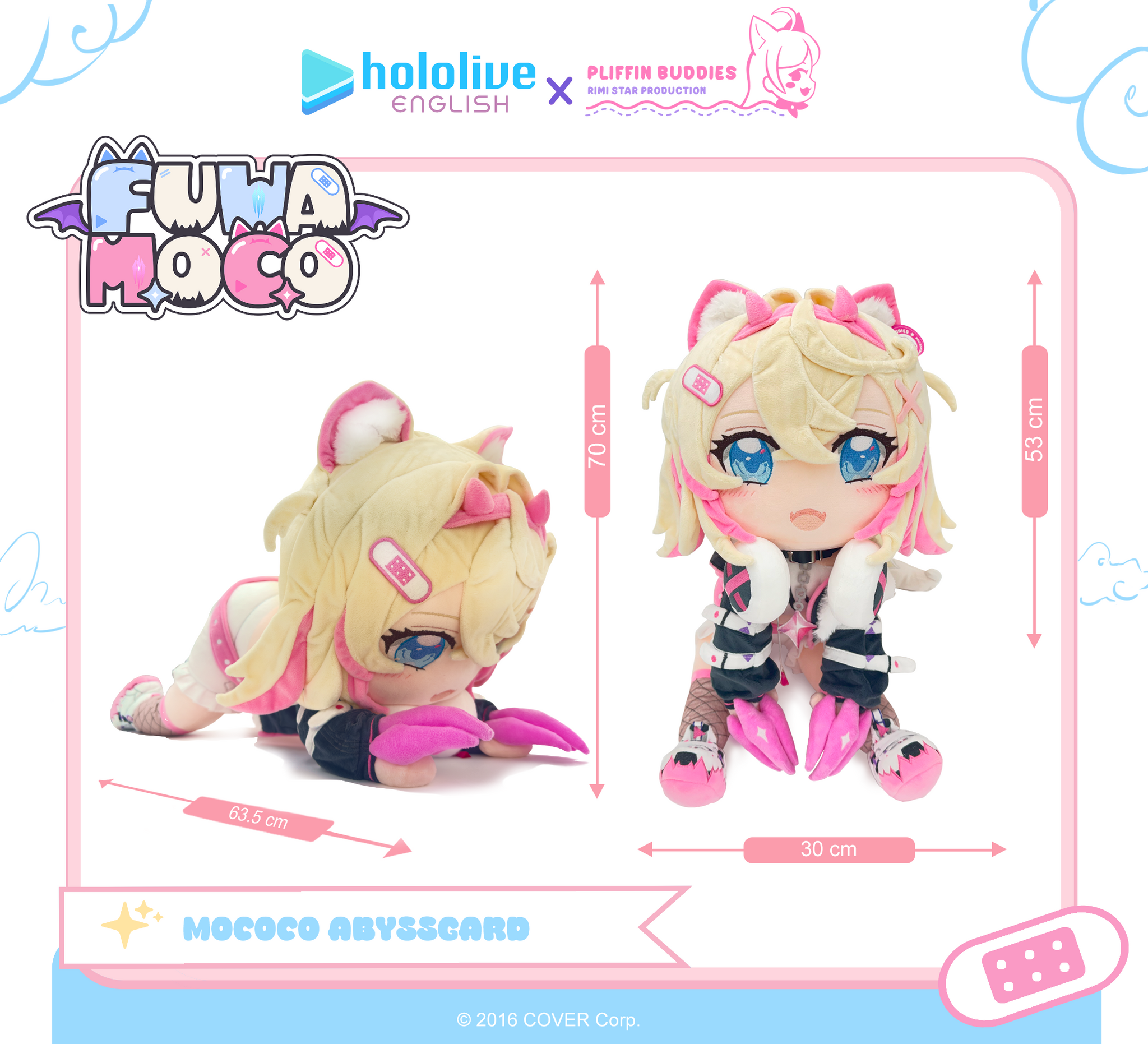 BANDAI - moco fold Mococo Abyssgard Pliffin Buddies Plush L Size hololive